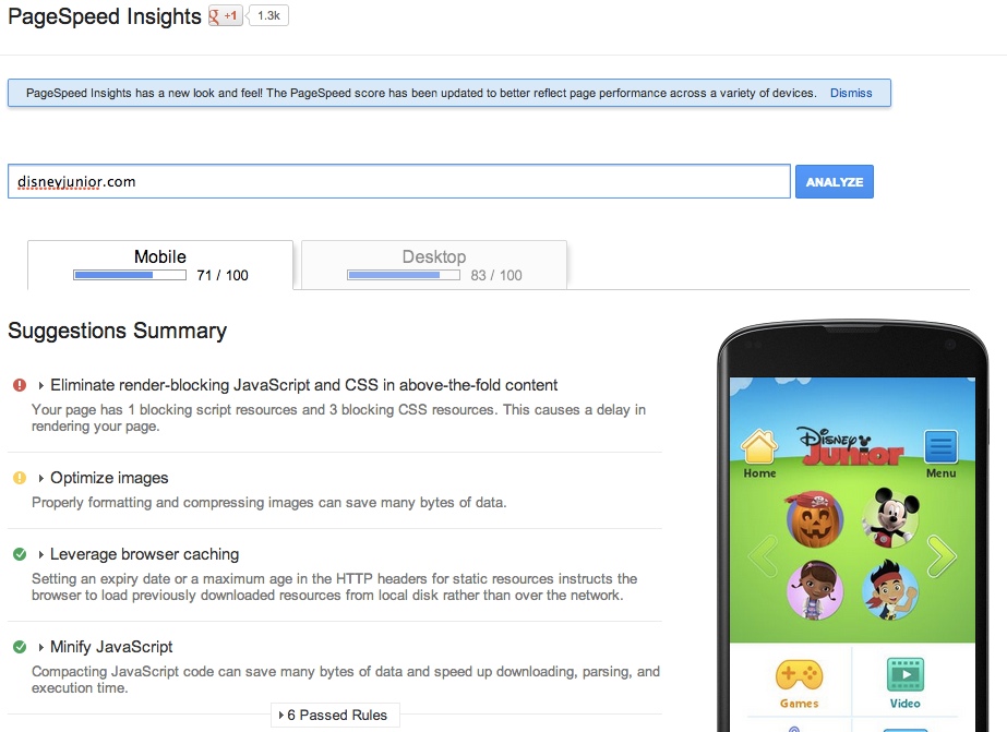 구글의 페이지스피드 인사이트(PageSpeed Insights)는 그들이 제안하는 우선순위를 표시하고자 정지 신호의 컬러 코딩을 따른다.